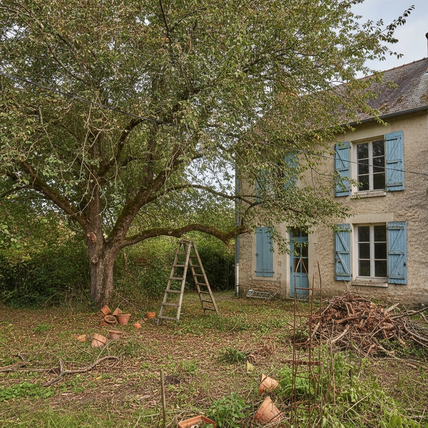 Arbre dense avant taille sanitaire à Rosières-près-Troyes